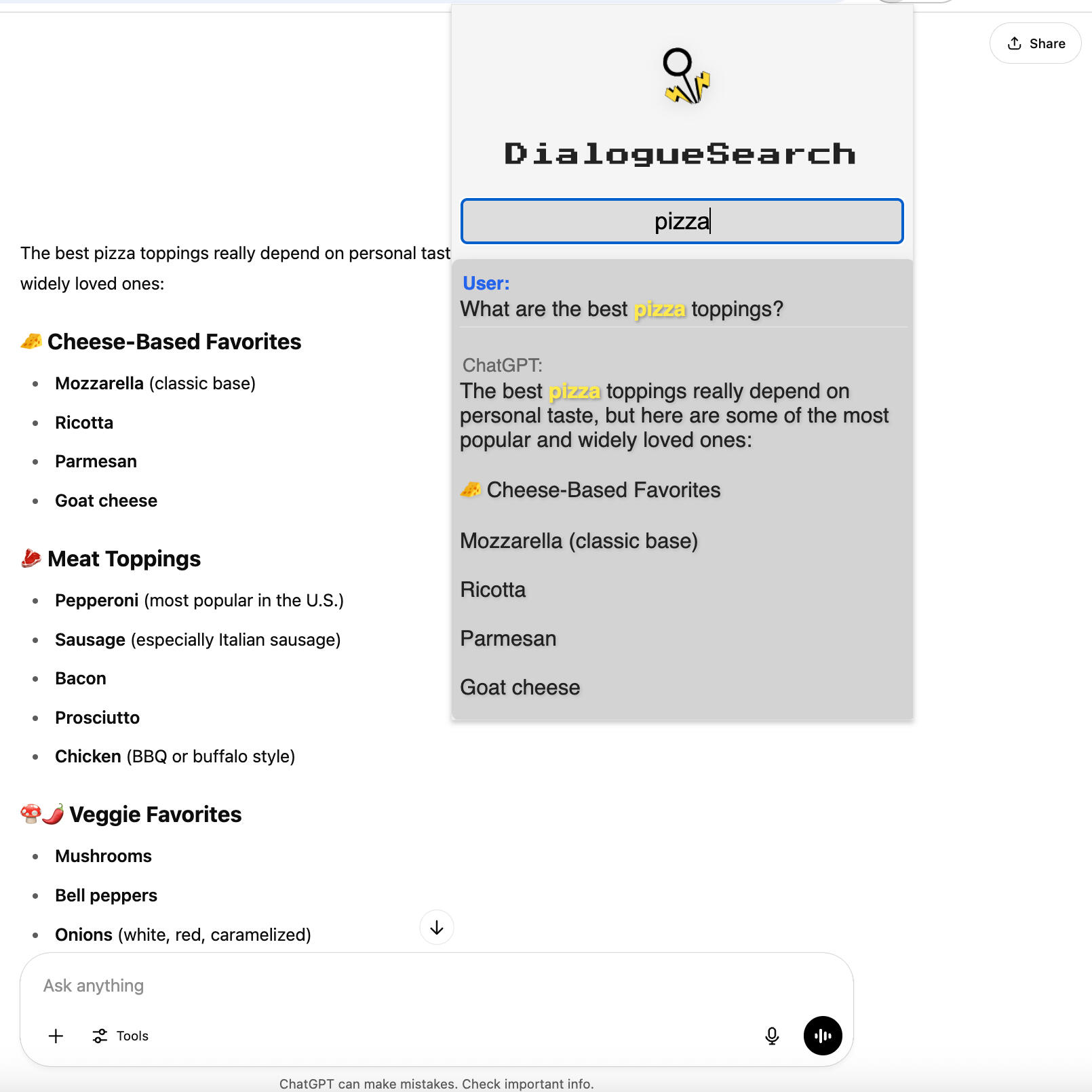 Chat Search Window